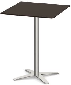 Classic Square Bistro Table 36" With Beveled-Edge Top And Cross Brushed Metal Base - Espresso