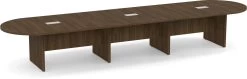 Classic Racetrack Conference Table 16 Ft - Modern Walnut