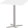 Classic Square Bistro Table 36" With Cross Brushed Metal Base - White -Office Furniture Store 0344b589e9107a8ef2e2185729e8
