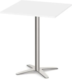 Classic Square Bistro Table 36" With Cross Brushed Metal Base - White