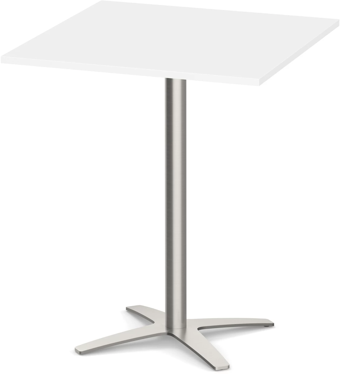 Classic Square Bistro Table 36" With Cross Brushed Metal Base - White 3 Classic Square Bistro Table 36" With Cross Brushed Metal Base - White