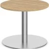 Classic Round End Table 24" With Round Brushed Metal Base - Aspen