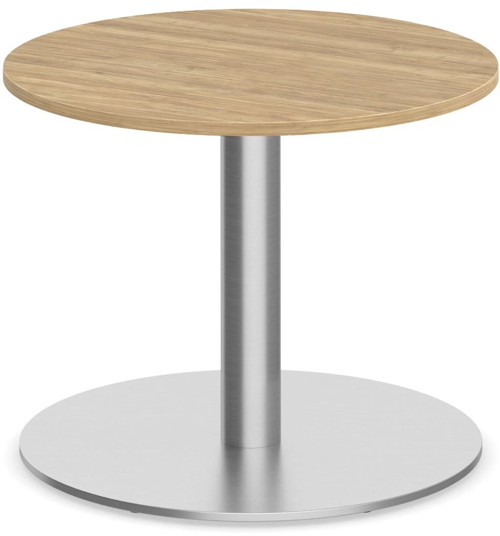 Classic Round End Table 24" With Round Brushed Metal Base - Aspen 3 Classic Round End Table 24" With Round Brushed Metal Base - Aspen