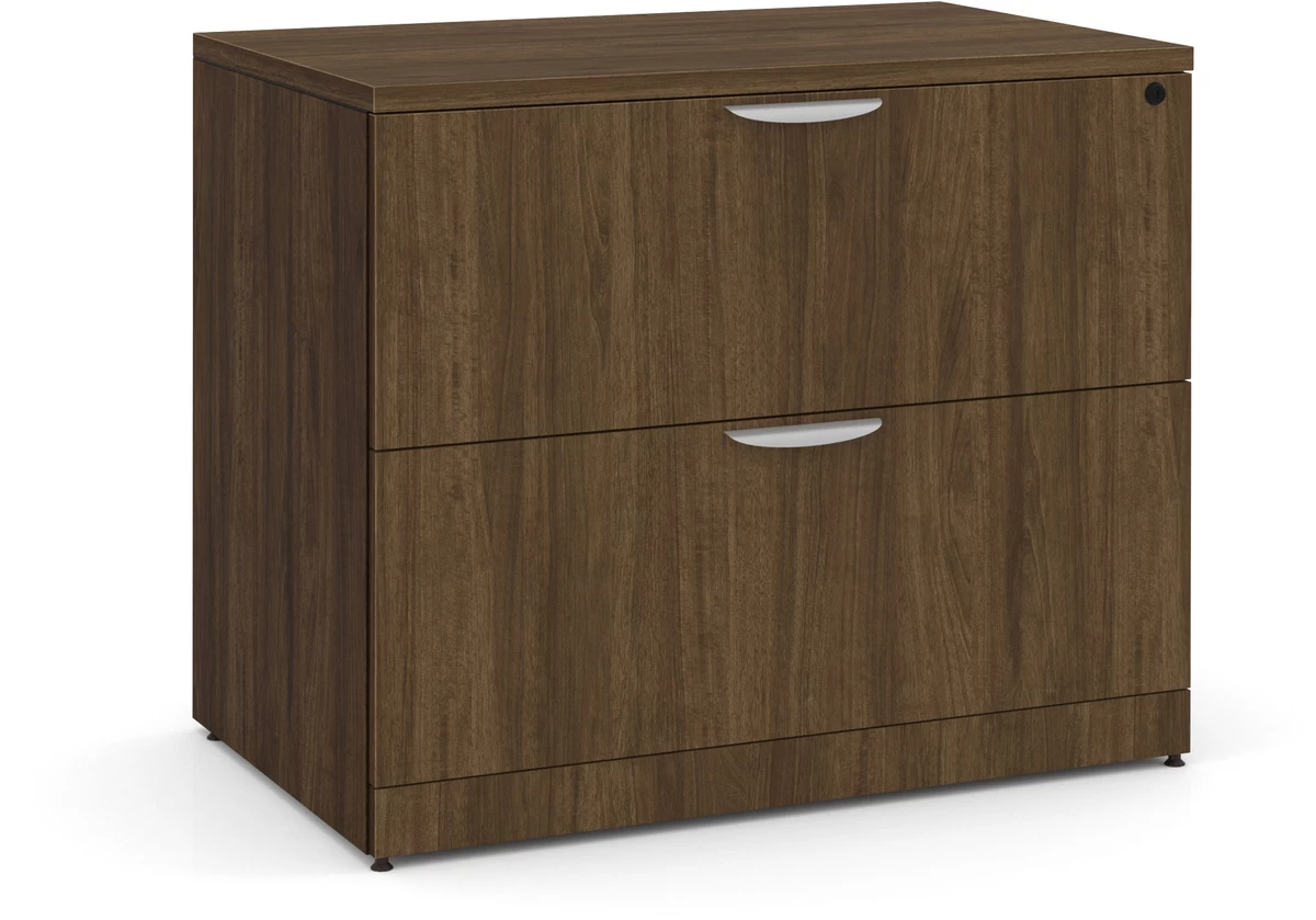 Lateral Filing Cabinet - 2 Drawer In Modern Walnut 3 Lateral Filing Cabinet - 2 Drawer In Modern Walnut