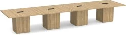 Classic Square-Edge Conference Table 16 Ft With Cube Base - Aspen