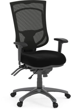 CoolMesh Pro Executive High Back Chair - Black Fabric With Titanium Base