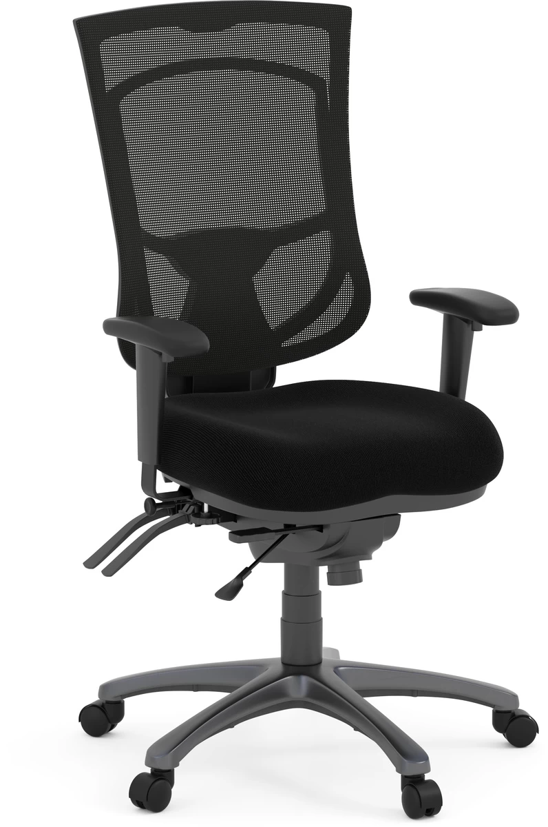 CoolMesh Pro Executive High Back Chair - Black Fabric With Titanium Base 3 CoolMesh Pro Executive High Back Chair - Black Fabric With Titanium Base