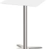 Classic Square Bistro Table 30" With Beveled-Edge Top And Cross Brushed Metal Base - White -Office Furniture Store 0e229bba743a673f260ee80056e9