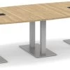 Classic Boat-Shape Conference Table 10 Ft With Palmer Brushed Double Base - Aspen -Office Furniture Store 1346666ee16b3525f19724c25cab