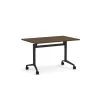Flip Top Table With Square-Edge Top 24" X 48" - Modern Walnut Top With Black Base -Office Furniture Store 15e57533a3235fd8336817ebcc4b