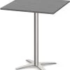Classic Square Bistro Table 36" With Cross Brushed Metal Base - Newport Grey -Office Furniture Store 1981551f4f29fe7c09463e890d0b