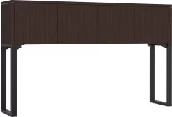 Elements Hutch 71" With 4 Doors And 20" Riser - Espresso With Black Riser