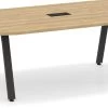 Signature Racetrack Conference Table 8 Ft - Aspen With Black Metal Legs