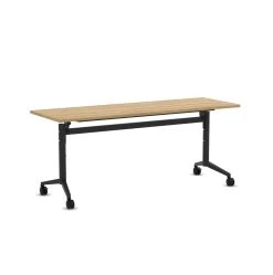 Flip Top Table With Square-Edge Top 30" X 72" - Aspen Top With Black Base