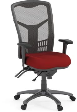 CoolMesh Executive High Back Chair - Red Fabric With Titanium Base