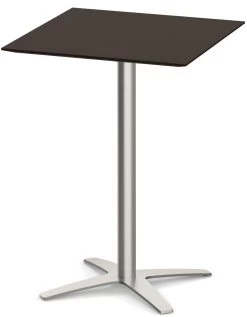 Classic Square Bistro Table 30" With Beveled-Edge Top And Cross Brushed Metal Base - Espresso