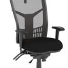 CoolMesh Executive High Back Chair - Black Fabric With Titanium Base And Headrest