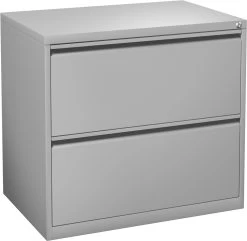 Steelwise Lateral Filing Cabinet - 2 Drawer In Grey