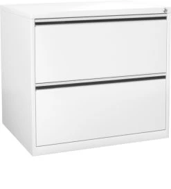 Steelwise Lateral Filing Cabinet - 2 Drawer In White
