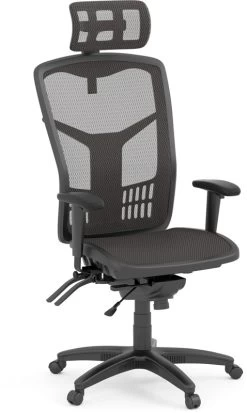 CoolMesh Executive High Back Chair - Black Mesh With Headrest