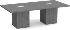 Classic Square-Edge Conference Table 8 Ft With Cube Base - Newport Grey