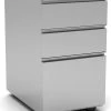 Premium Steel Metal Filing Cabinets - 3 Drawer In Silver With Casters
