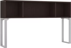 Elements Open Hutch 71" With 27" Riser - Espresso With Silver Riser