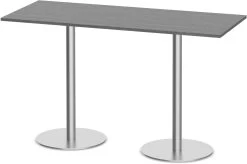 Classic Bistro Meeting Table 30" X 72" With Brushed Metal Base - Newport Grey