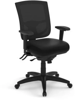 CoolMesh Pro Executive Mid Back Chair - Black Antimicrobial Vinyl