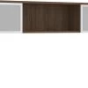 Elements Hutch 71" With 2 Glass Doors And 20" Riser - Modern Walnut With Silver Riser -Office Furniture Store 3700cd6b8f3eeedfa03fecf38697