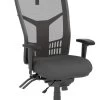 CoolMesh Executive High Back Chair - Grey Fabric With Titanium Base And Headrest