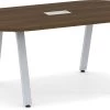 Signature Racetrack Conference Table 6 Ft - Modern Walnut With Silver Metal Legs -Office Furniture Store 38d053438c262c58f17403b520db