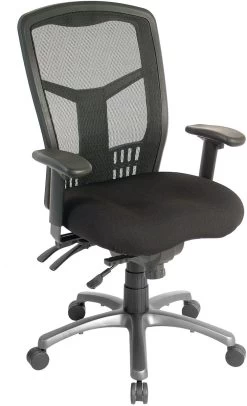 CoolMesh Executive High Back Chair - Black Fabric With Titanium Base