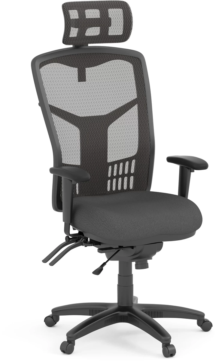 CoolMesh Executive High Back Chair - Black Fabric With Headrest 3 CoolMesh Executive High Back Chair - Black Fabric With Headrest