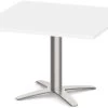 Classic Square End Table 30" With Cross Brush Metal Base - White