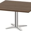 Classic Square End Table 36" With Cross Brush Metal Base - Modern Walnut -Office Furniture Store 3c0f2d988907cff4491020d5b3bd