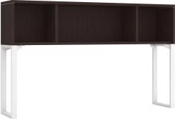 Elements Open Hutch 71" With 20" Riser - Espresso With White Riser