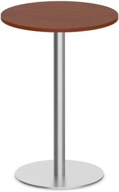 Classic Round Bistro Table 36" With Round Brushed Metal Base - Cherry