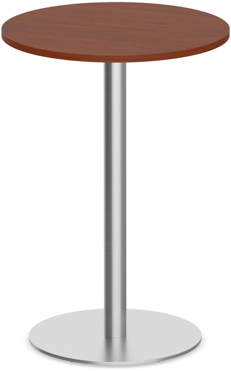 Classic Round Bistro Table 36" With Round Brushed Metal Base - Cherry 3 Classic Round Bistro Table 36" With Round Brushed Metal Base - Cherry