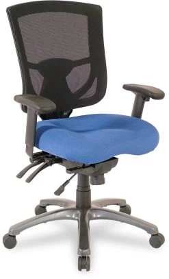 CoolMesh Pro Executive Mid Back Chair - Blue Fabric With Titanium Base