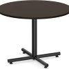 Classic Round Meeting Table 47" With Square-Edge Top And Black Metal Cross Base - Espresso -Office Furniture Store 41ec10ee806b4c113c7fc643cd9a 1