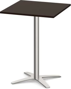 Classic Square Bistro Table 30" With Cross Brushed Metal Base - Espresso