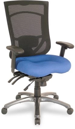 CoolMesh Pro Executive High Back Chair - Blue Fabric With Titanium Base