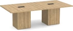 Classic Square-Edge Conference Table 8 Ft With Cube Base - Aspen