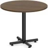 Classic Round Meeting Table 36" With Square-Edge Top And Black Metal Cross Base - Modern Walnut -Office Furniture Store 46228d134ac6c25e90bd234c4d13