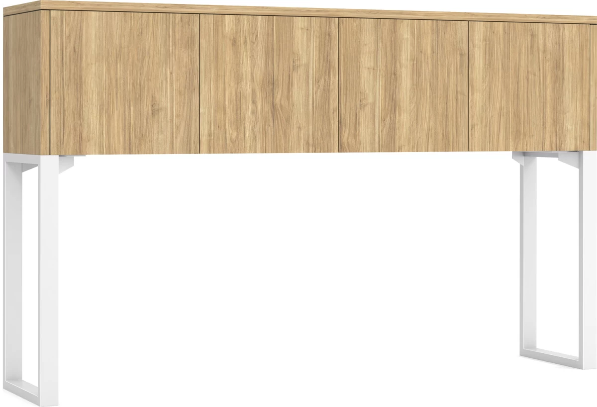 Elements Hutch 71" With 4 Doors And 27" Riser - Aspen With White Riser 3 Elements Hutch 71" With 4 Doors And 27" Riser - Aspen With White Riser