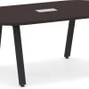 Signature Racetrack Conference Table 6 Ft - Espresso With Black Metal Legs -Office Furniture Store 4b67bd91fd4841b7f386491f7694