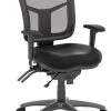 CoolMesh Executive Mid Back Chair - Black Antimicrobial Vinyl With Titanium Base