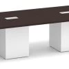 Classic Square-Edge Conference Table 16 Ft With Cube Base - Espresso With White Base -Office Furniture Store 4eb6a1f5a681c1b3445d8dbbb451