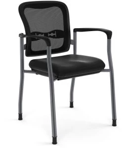 Spice! Stackable Mesh Guest Chair - Black Antimicrobial Vinyl